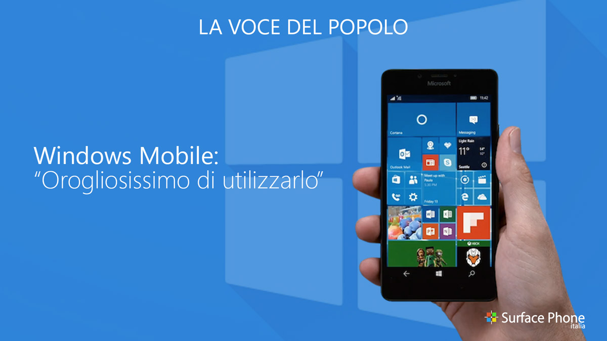 Windows Mobile: “Orgogliosissimo di utilizzarlo!” – [LA VOCE DEL POPOLO]