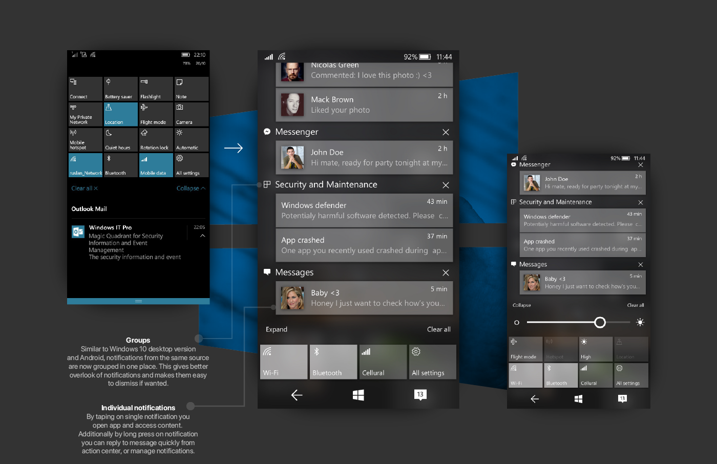 Surface Phone: come potrebbe essere CShell con Fuent Design, il sogno dei fan Windows 10 Mobile