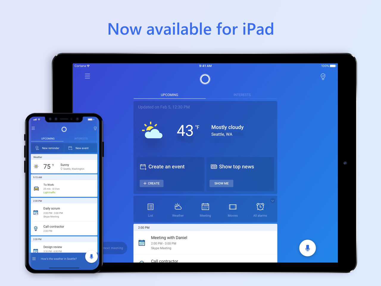 Cortana disponibile ufficialmente anche su iPad
